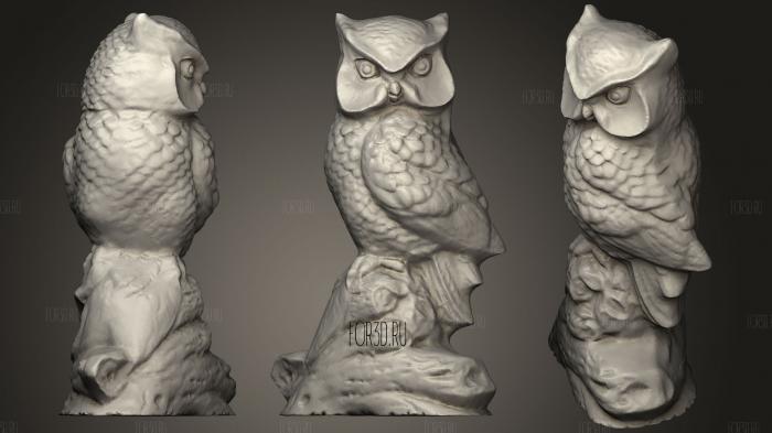 Owl Statue 2 stl model for CNC